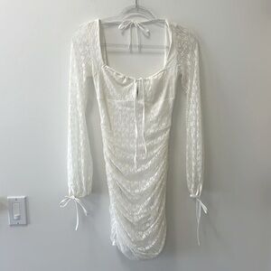 Revolve • Tiger Mist Off White Bodycon Ruched Dress • Sz S